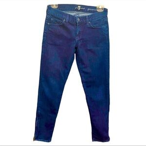 7 FOR ALL MANKIND Gwenevere Skinny Jeans Dark Wash Ankle Zip Size 25